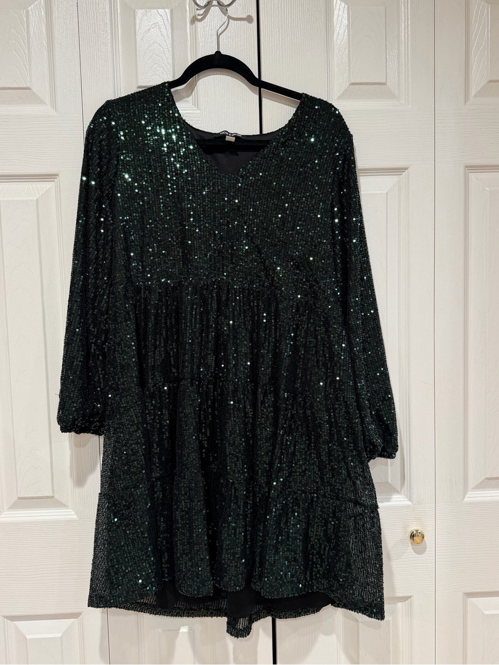 Cable & Gauge Dark Green Sequin Maxi Dress